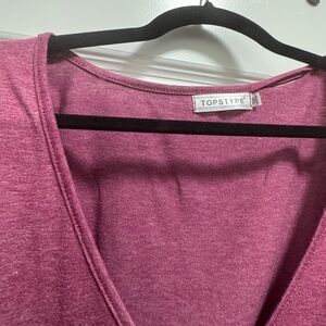 Topstype Pink V-Neck Top Women’s 2XL